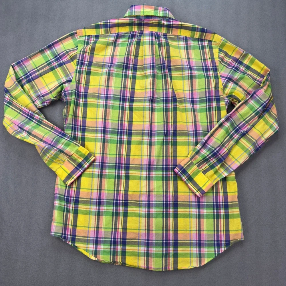 Ralph Lauren Mens Custom Fit Plaid Button Down Shirt Multicolor Long Sleeve M